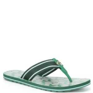 COACH Women's Zoe Thong Flip-Flop Sandals - Greene